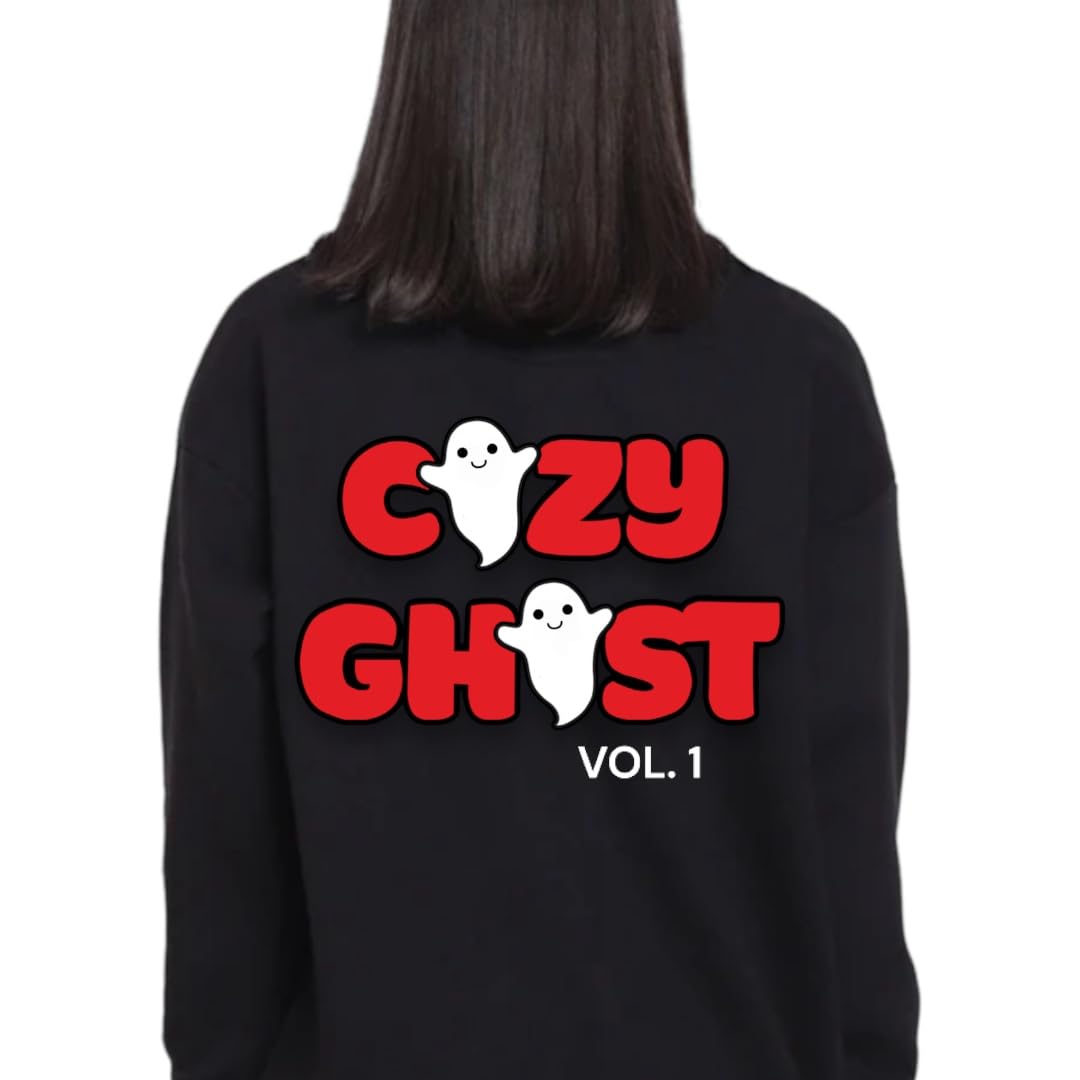 Signature Black Cozy Ghost Hoodie - Unisex Comfortable Hoodie - Custom Logo Colors - Oversized Hoodie (XS, Light Blue)