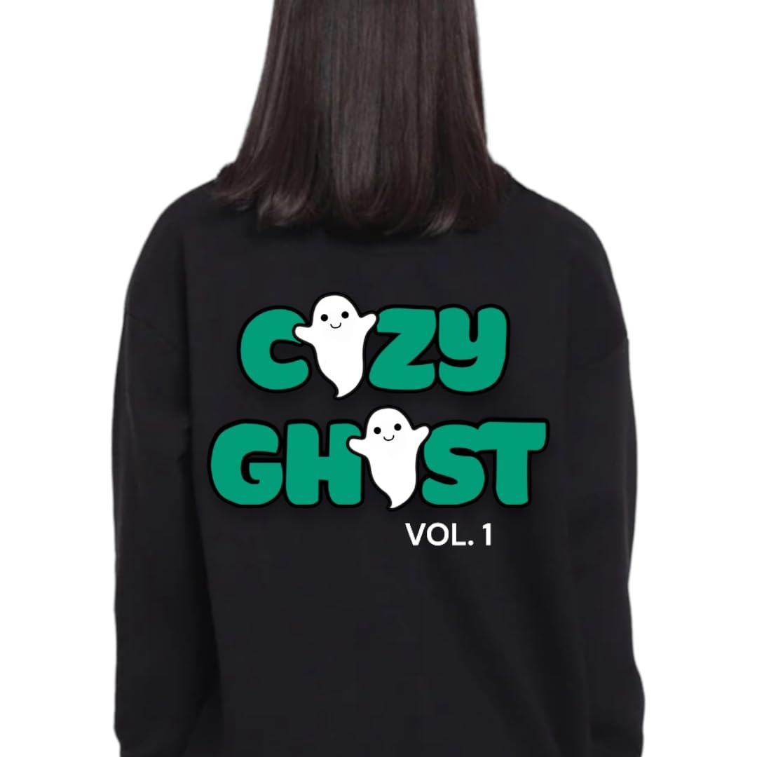 Signature Black Cozy Ghost Hoodie - Unisex Comfortable Hoodie - Custom Logo Colors - Oversized Hoodie (XS, Light Blue)